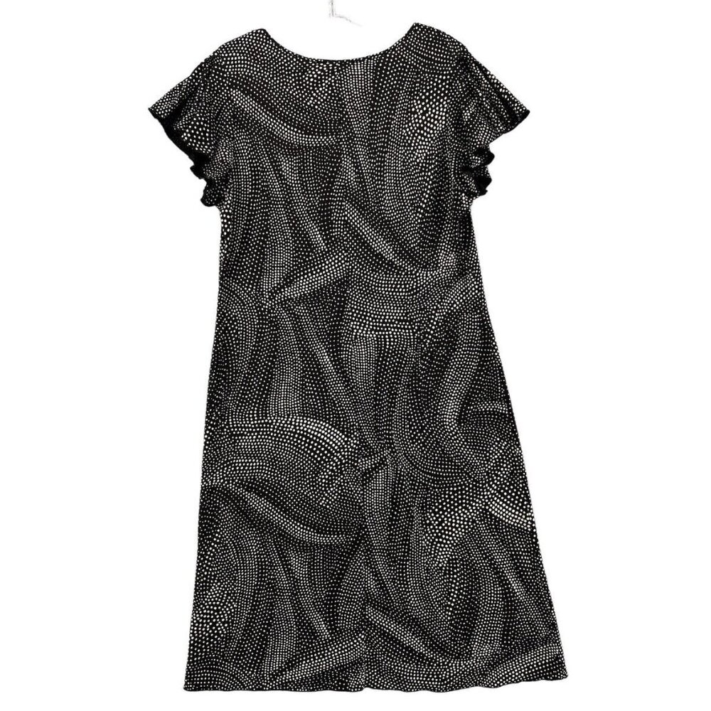 New York & Co Women Dress Size XL Swirl Polka Dot Black White - Picture 5 of 9